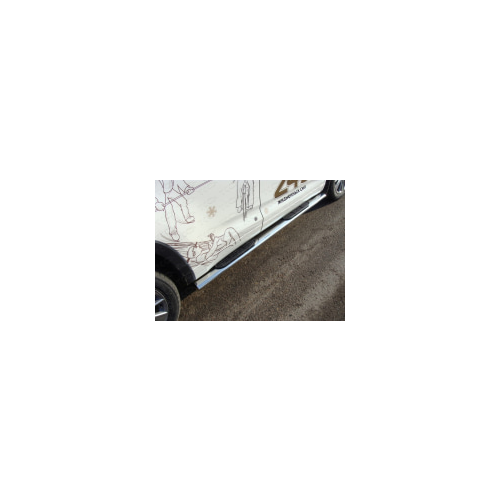 Боковые подножки, пороги овальные с накладкой 120х60 мм Компания ТСС TOYHIGHL14-13 Toyota Highlander 2014 - 2016