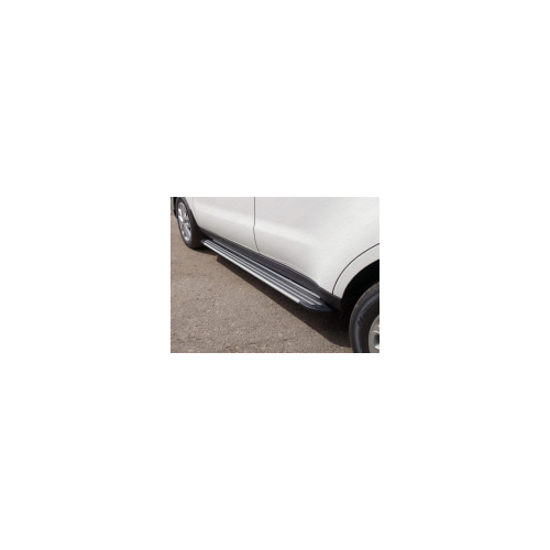 Боковые подножки, пороги алюминиевые "Slim Line Silver" 1720 мм Компания ТСС RENDUST15-30S Renault Duster 2015-
