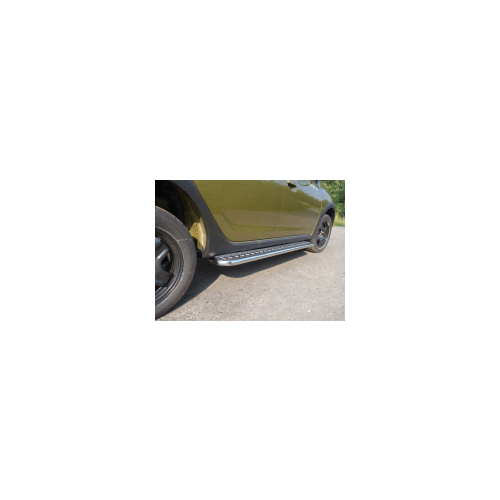 Боковые подножки, пороги с площадкой 42,4 мм Компания ТСС RENSANST15-08 Renault Sandero Stepway 2014 - 2018