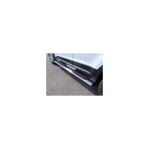 Пороги овальные с накладкой 120х60 мм ТСС для Hyundai Creta 2016 -