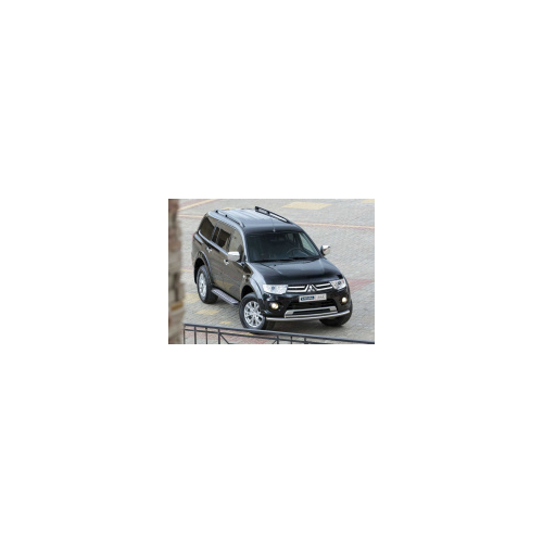 Боковые подножки, пороги "Bmw-Style" (алюминий, серебристый / черный) Rival B173AL.4003.1 Mitsubishi Pajero Sport 2008 - 2016