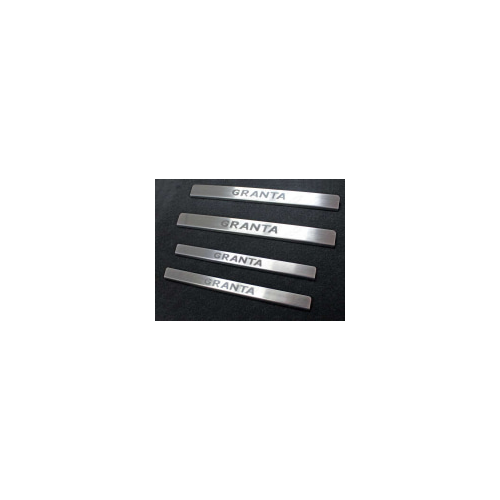 Накладки на пороги (лист шлифованный, надпись Granta) Компания ТСС LADGRA11-04 Lada Granta 2011-2014