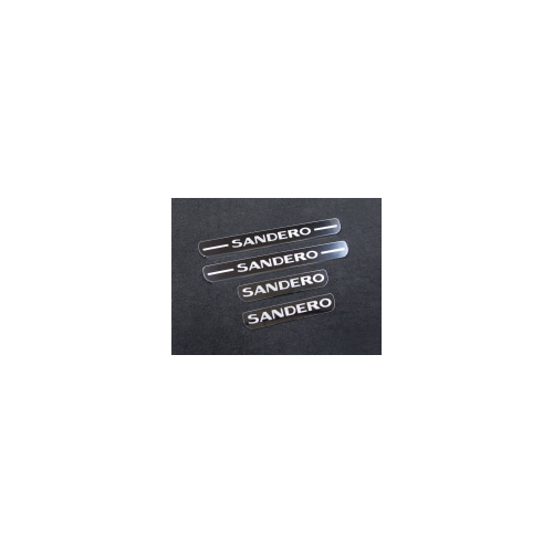Накладки на пороги (лист зеркальный, надпись Sandero) Компания ТСС RENSANST18-03 Renault Sandero Stepway (5S) 2018-