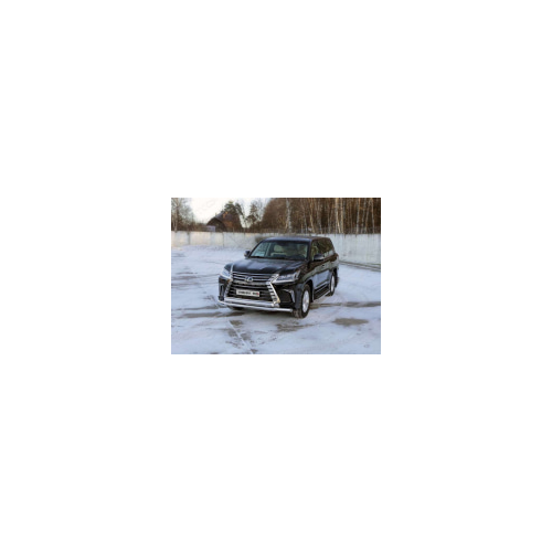 Защита передняя нижняя (двойная) 76,1/75 мм (бензин/дизель) Компания ТСС LEXLX450d15-14 Lexus LX570 2015-
