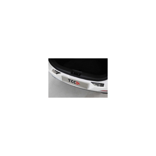 Накладки на задний бампер (лист зеркальный с полосой) TCC CHERTIG7P20-06 Chery Tiggo 7 Pro 2020