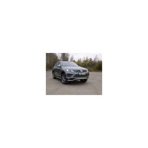 Защита передняя нижняя (кенгурин) 60,3 мм (R-Line) ТСС для VW TOUAREG (2014-2018)
