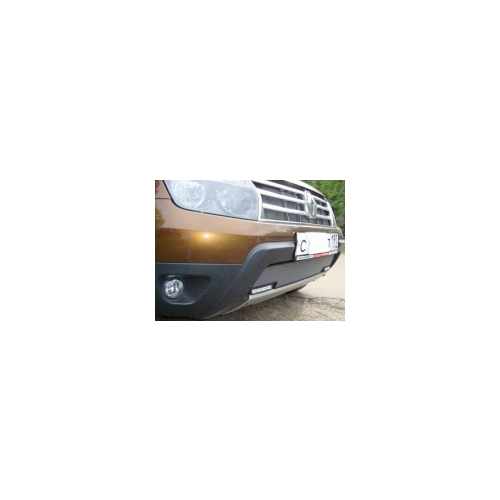 Защита радиатора, хром (с вырезом под ДХО) Allest RDUS.DHO.chrome для Renault Duster 2011-