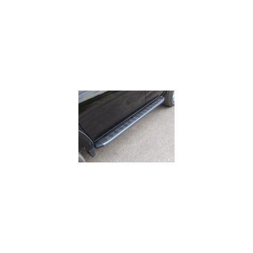 Боковые подножки, пороги алюминиевые с пластиковой накладкой (карбон серебро) 1920 мм (3.6, JK) Компания ТСС JEEPWRAN5D(3.6)14-29SL Jeep Wrangler 2007 - 2017