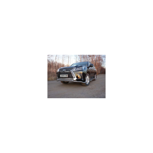 Защита передняя нижняя (двойная) 42,4/42,4 мм (бензин/дизель) Компания ТСС LEXLX450d15-22 Lexus LX570 2015-
