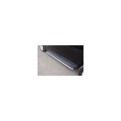 Боковые подножки, пороги с площадкой (диаметр 42,4 мм) Компания ТСС JEEPCOM14-08 Jeep Compass 2014-