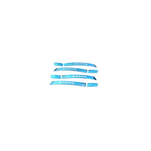 Накладки на дверные ручки (синий, хром) Skoda Karoq 2020 (Шкода Карок)