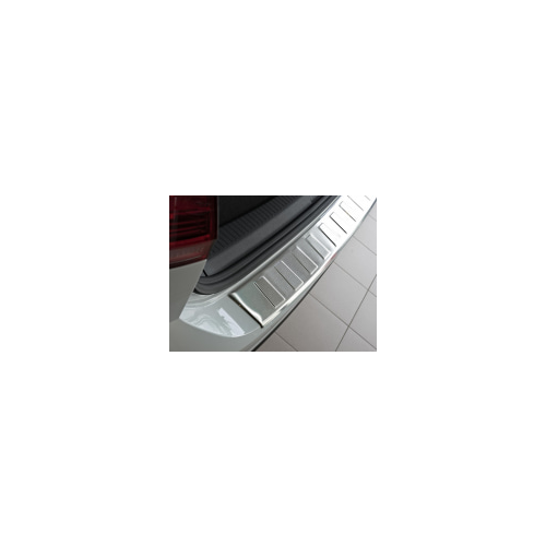Накладка на задний бампер (трапеция, шлифованная нержавеющая сталь) Croni FO19VZ2M Ford Tourneo Connect 2013 -