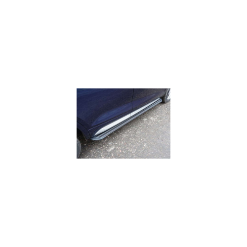 Боковые подножки, пороги алюминиевые "Slim Line Black" 1820 мм (без пневмоподвески) Компания ТСС AUDIQ517-21B Audi Q5 2017-