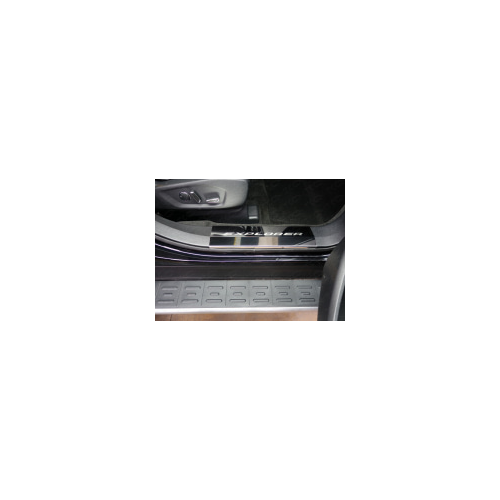 Накладки на дверные пороги (лист зеркальный надпись Explorer) 2 шт. Компания ТСС FOREXPL16-24 Ford Explorer 2016 - 2018