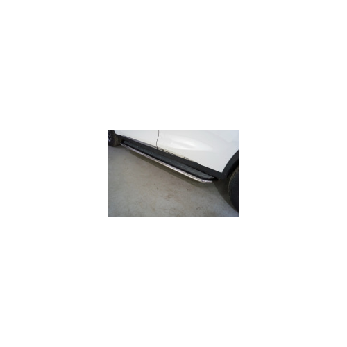 Боковые подножки, пороги с площадкой (нержавеющая сталь, диаметр 75х42 мм) Компания ТСС CHEREXETXL20-24 для CHERYEXEED TXL 2020-
