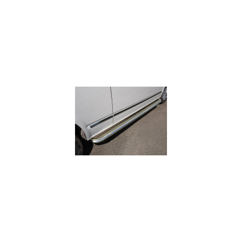 Боковые подножки, пороги с площадкой (нержавеющая сталь) 60,3 мм Компания ТСС VWCARAV17LONG-10 Volkswagen T6 Caravelle 2015-