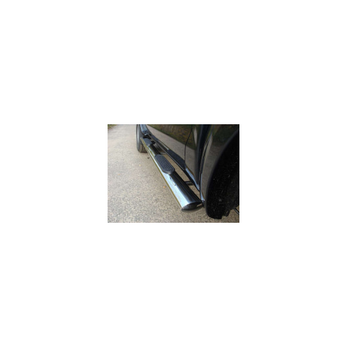 Боковые подножки, пороги овальные с накладкой 120х60 мм Компания ТСС TOYHILUX12-05 Toyota Hilux 2012 - 2014