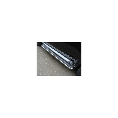 Боковые подножки, пороги с площадкой 42,4 мм Компания ТСС NISTER14-06 Nissan Terrano III 2014 - 2015