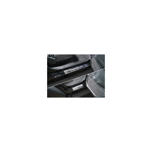 Накладки на дверные пороги (лист зеркальный надпись Wrangler) 4шт Компания ТСС JEEPWRAN5D(2.0Т)18-03 Jeep Wrangler (JL) 2018-