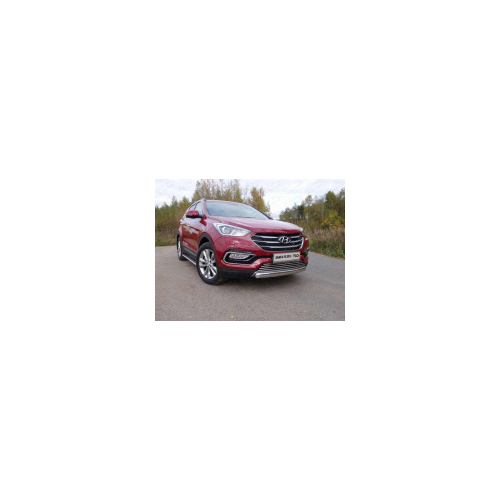 Защита передняя нижняя (овальная короткая) TCC HYUNSF4WD15-04 Hyundai Santa Fe 2018