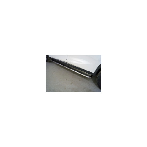 Боковые подножки, пороги с площадкой (нержавеющая сталь, диаметр 42,4 мм) Компания ТСС CHEREXETXL20-20 для CHERYEXEED TXL 2020-