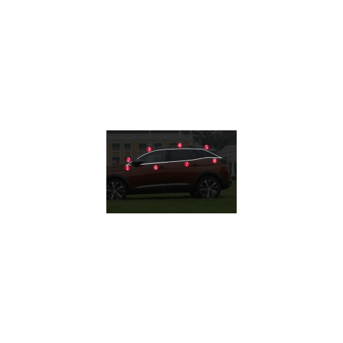 Хромированные молдинги на окна (верх+низ) для Peugeot 3008 2017-