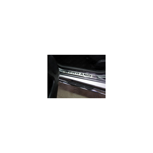 Накладки на дверные пороги (лист шлифованный надпись Terrano), к-т 2шт. Компания ТСС NISTER14-21 Nissan Terrano III 2014 - 2015