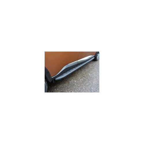 Боковые подножки, пороги алюминиевые с пластиковой накладкой (карбон черные, длина 1720 мм) Компания ТСС NISMUR10-11BL Nissan Murano 2010-2016