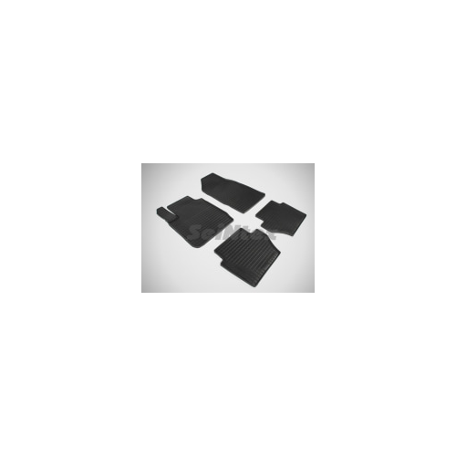 Коврики салона резиновые с рисунком "Сетка", черные Seintex 861 Ford Fiesta 2009 - 2015