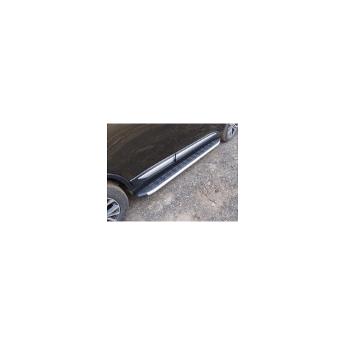 Боковые подножки, пороги алюминиевые с пластиковой накладкой (1720 из 2-х мест) Компания ТСС MITOUTXL10-10AL Mitsubishi Outlander XL 2009-2012
