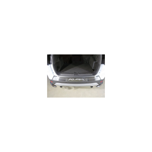 Накладка на задний бампер (лист шлифованный надпись Kuga) ТСС FORKUG17-14 для Ford Kuga 2017 -