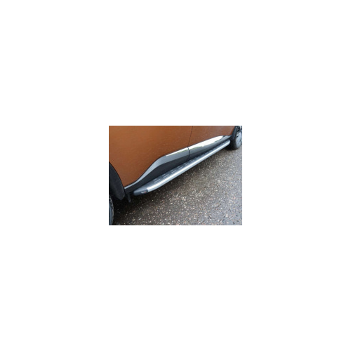 Боковые подножки, пороги алюминиевые с пластиковой накладкой (карбон серебро, длина 1720 мм) Компания ТСС NISMUR10-11SL Nissan Murano 2010-2016