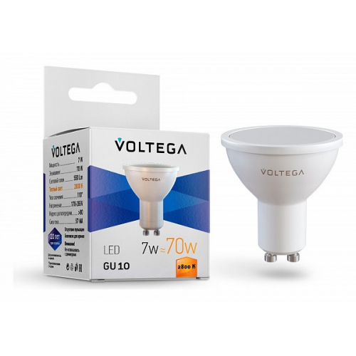 Лампа светодиодная Voltega Simple GU10 220В 7Вт 2800K VG2-S2GU10warm7W