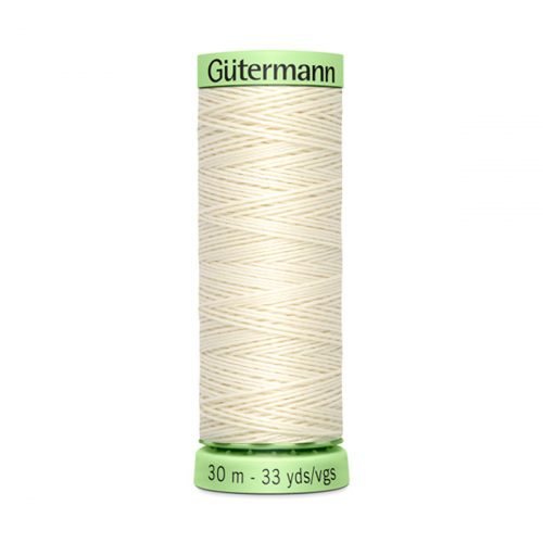 03 Нить Top Stitch 30/30 м для декоративной отстрочки, 100% полиэстер Gutermann 744506 (001 молочный) Guetermann