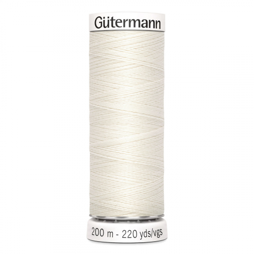 01 Нить Sew-All 100/200 м для всех материалов, 100% полиэстер Gutermann 748277 (001 молочный) Guetermann