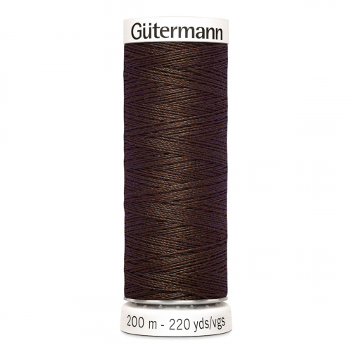 01 Нить Sew-All 100/200 м для всех материалов, 100% полиэстер Gutermann 748277 (023 горький шоколад) Guetermann