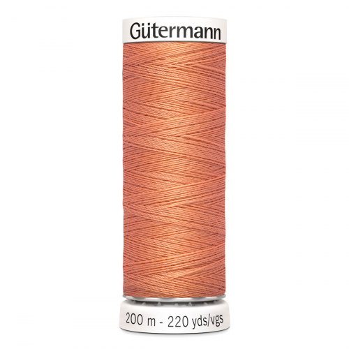01 Нить Sew-All 100/200 м для всех материалов, 100% полиэстер Gutermann 748277 (587 яркий желто-розовый) Guetermann