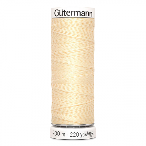 01 Нить Sew-All 100/200 м для всех материалов, 100% полиэстер Gutermann 748277 (610 св.кремово-желтый) Guetermann