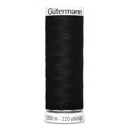 01 Нить Sew-All 100/200 м для всех материалов, 100% полиэстер Gutermann 748277 (766 черно-зеленый) Guetermann