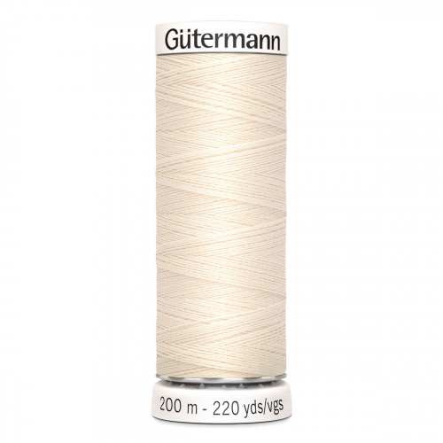 01 Нить Sew-All 100/200 м для всех материалов, 100% полиэстер Gutermann 748277 (802 молочно-бежевый) Guetermann