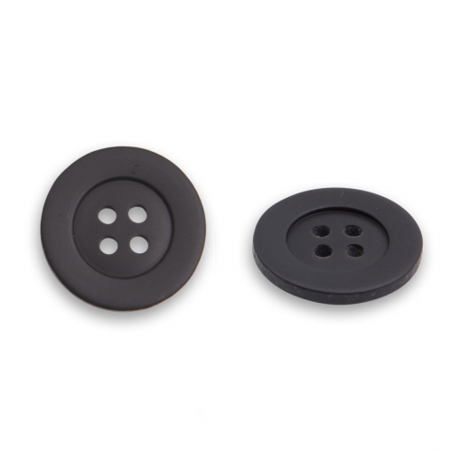12874/4 32 (black) Пуговица 32L (20мм) 4 прокола, пластик, черный матовый ПРОТОС