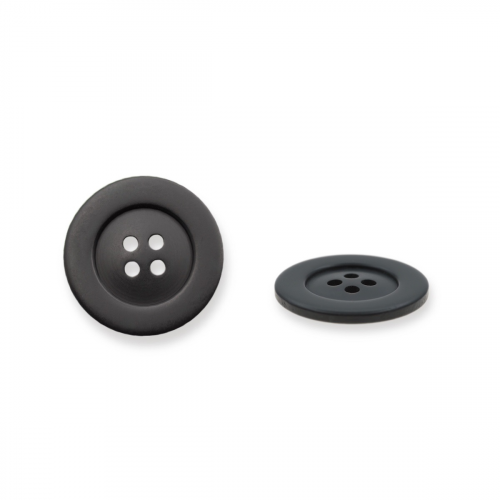 12874/4 40 (black) Пуговица 40L (25мм) 4 прокола, пластик, черный матовый ПРОТОС