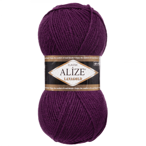 Пряжа ALIZE 'Lanagold' 100гр., 240м (49%шерсть, 51%акрил) (111 фиолетовый) Alize
