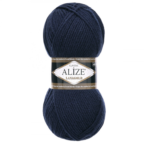 Пряжа ALIZE 'Lanagold' 100гр., 240м (49%шерсть, 51%акрил) (58 т.синий) Alize