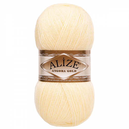 Пряжа ALIZE 'Angora Gold' 100гр. 550м (80%акр, 20%шерсть) ТУ (01 кремовый) Alize