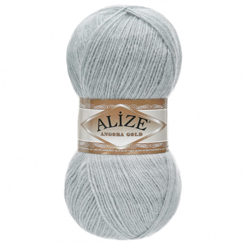 Пряжа ALIZE 'Angora Gold' 100гр. 550м (80%акр, 20%шерсть) ТУ (21 светло-серый) Alize