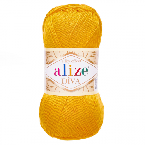 Пряжа ALIZE 'Diva' 100гр. 350м. (100% микрофибра) ТУ (488 темно-желтый) Alize