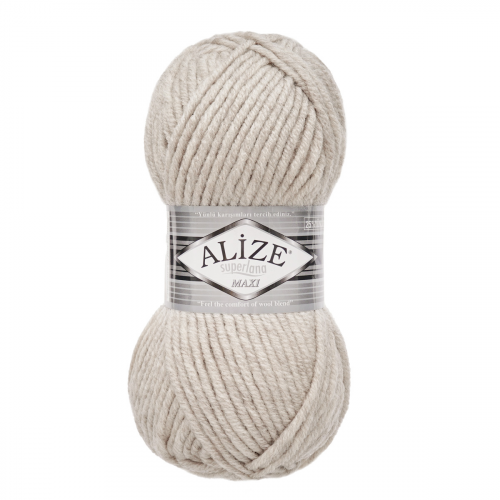 Пряжа ALIZE 'Superlana maxi' 100гр. 100м. (75% акрил, 25%шерсть) ТУ (152 бежевый меланж) Alize