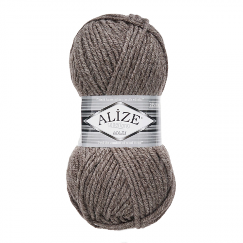 Пряжа ALIZE 'Superlana maxi' 100гр. 100м. (75% акрил, 25%шерсть) ТУ (240 кофе с молоком меланж) Alize