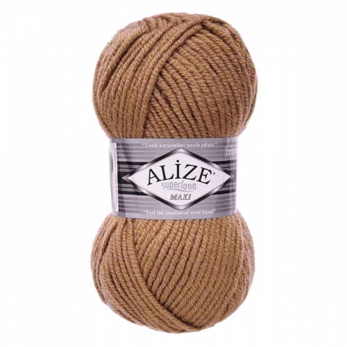 Пряжа ALIZE 'Superlana maxi' 100гр. 100м. (75% акрил, 25%шерсть) ТУ (466 тёмно-бежевый) Alize